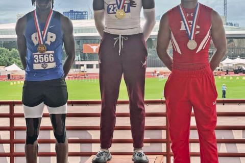 Joseph Rolland of Wills Point High School finished third in the triple jump recent-See ly at the Class 4A State Track and Field Meet in Austin. Additional photos on 10A. Photo courtesy of Wills Point High School Facebook page